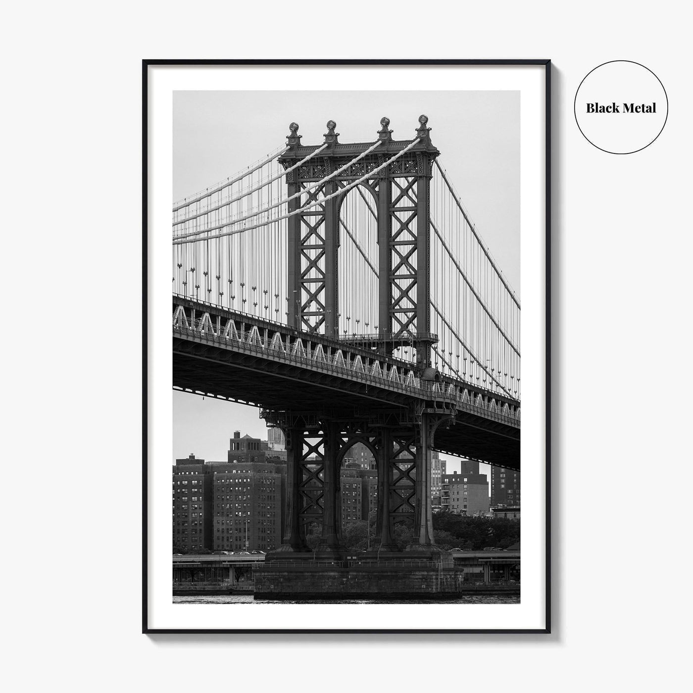 Manhattan Bridge Black and White Fine Art Photo Print, Brooklyn NYC DUMBO Poster