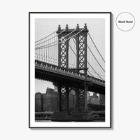 Manhattan Bridge Black and White Fine Art Photo Print, Brooklyn NYC DUMBO Poster