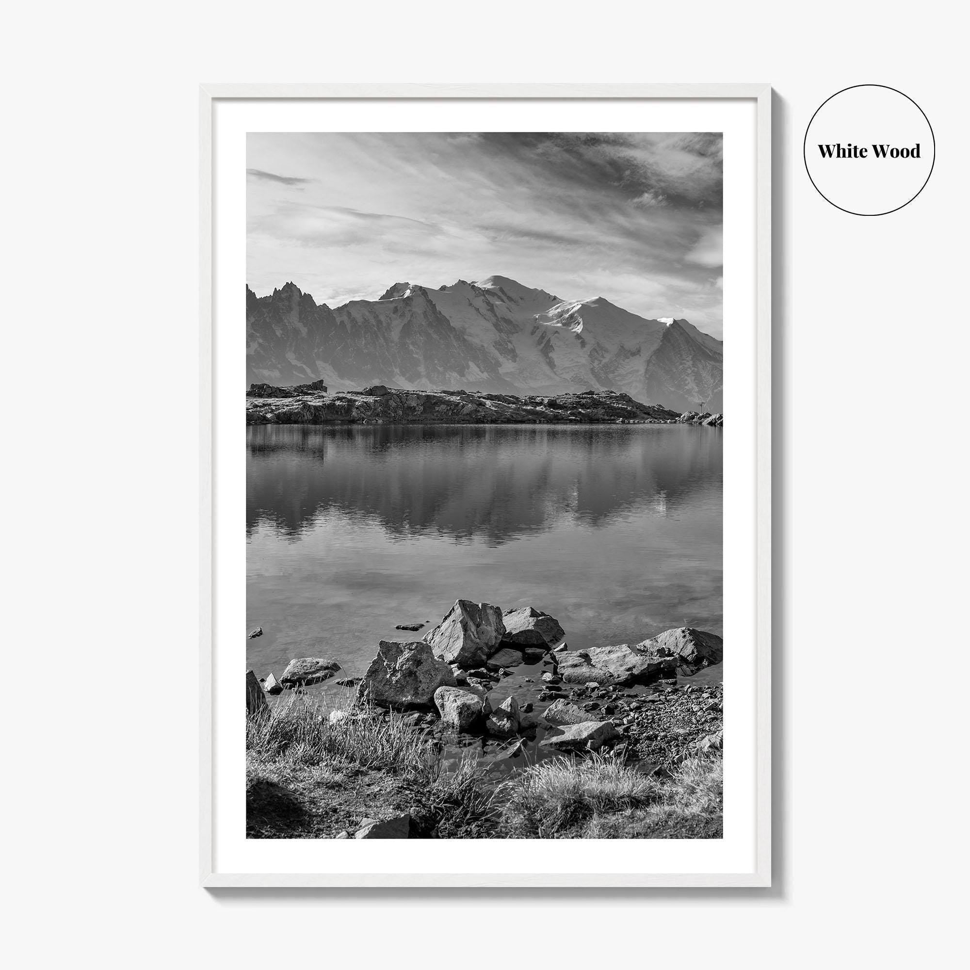 Chamonix Black and White Fine Art Photo Print, Mont Blanc French Alps Poster