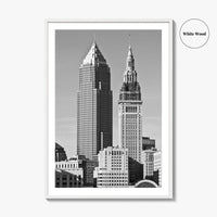 Cleveland Black and White Fine Art Photo Print, Ohio, USA, Downtown, Wall Poster