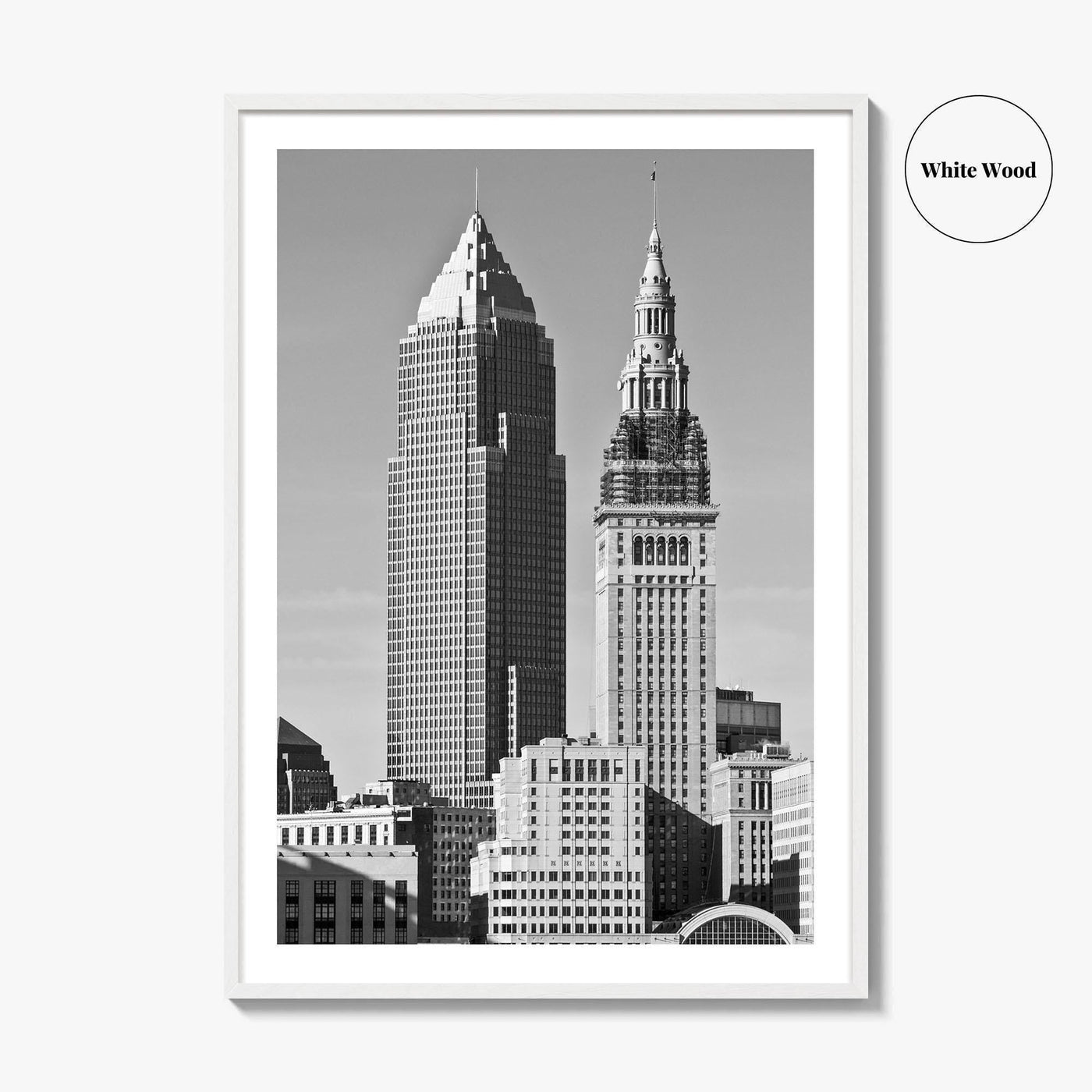 Cleveland Black and White Fine Art Photo Print, Ohio, USA, Downtown, Wall Poster