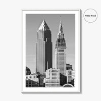 Cleveland Black and White Fine Art Photo Print, Ohio, USA, Downtown, Wall Poster