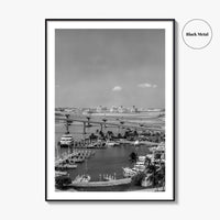 Nassau Black and White Fine Art Photo Print, Bahamas Paradise Island Bridge Boats Poster