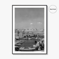 Nassau Black and White Fine Art Photo Print, Bahamas Paradise Island Bridge Boats Poster