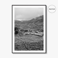 Cameroon Black and White Fine Art Photo Print, Highland Tea Farm, Africa Wall Poster