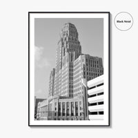 Buffalo Black and White Fine Art Photo Print, City Hall Deco Poster