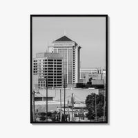 Montgomery Skyline Black and White Fine Art Photo Print, Downtown, Alabama USA Poster