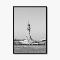 Alexandria Egypt Black and White Fine Art Photo Print, Lighthouse, Pharos, Wall Decor Poster