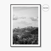 Kigali Skyline Black and White Fine Art Photo Print, Rwanda Poster Africa