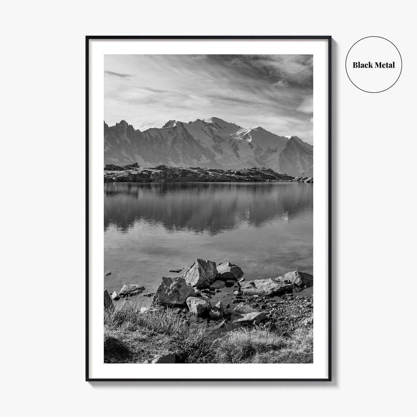 Chamonix Black and White Fine Art Photo Print, Mont Blanc French Alps Poster