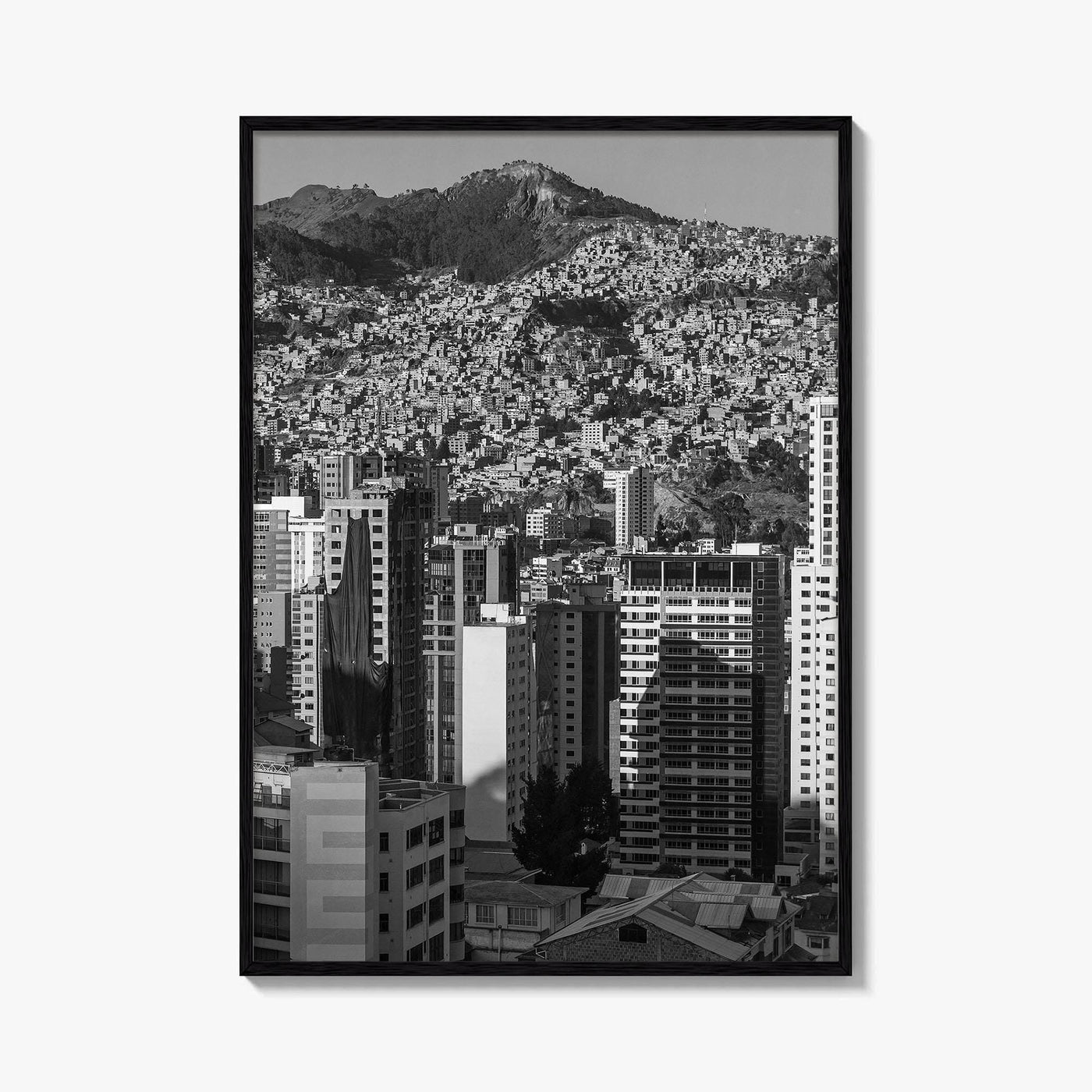 La Paz Black and White Fine Art Photo Print, Bolivia Andes Mountains Poster