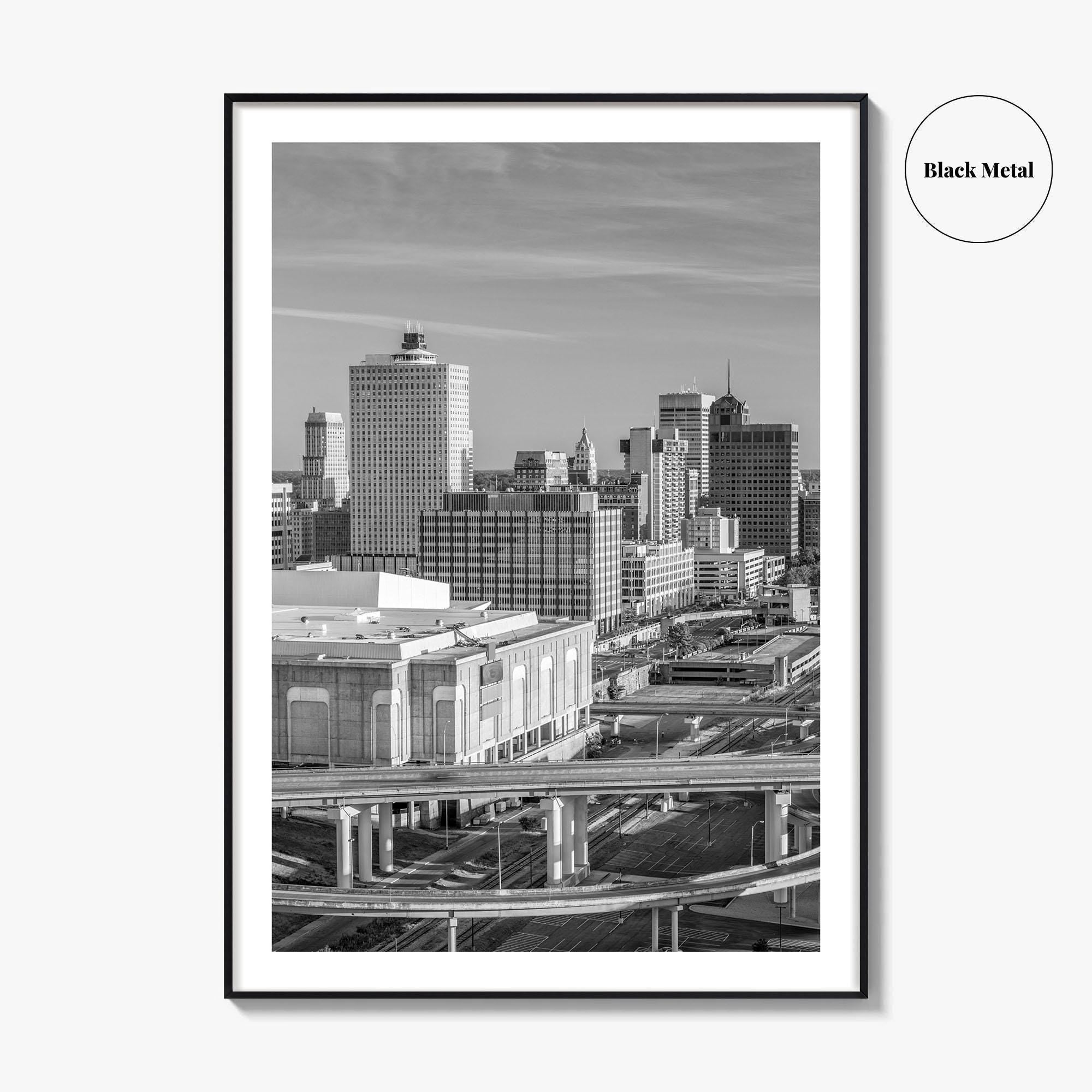 Memphis Skyline Black and White Fine Art Photo Print, Downtown, Tennessee USA Poster