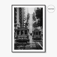 San Francisco Black and White Fine Art Photo Print, Cable Car California Street Poster