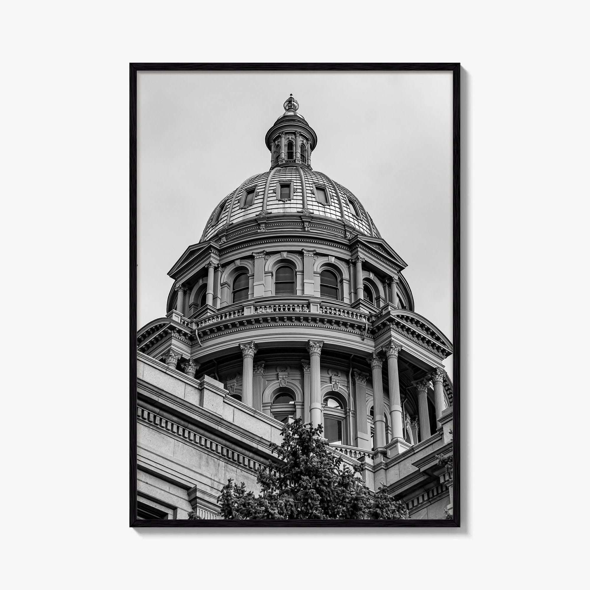 Colorado Black and White Fine Art Photo Print, Denver Capitol Building Poster, USA