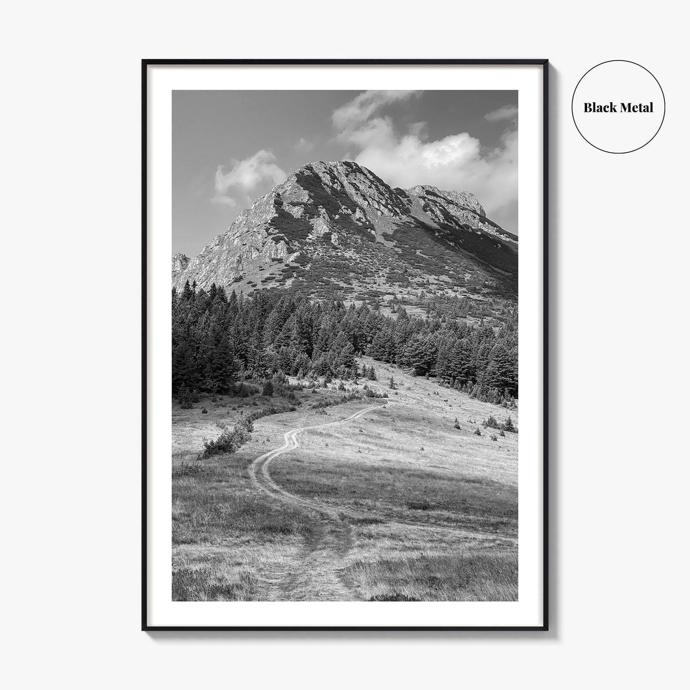 Kosovo Black and White Fine Art Photo Print, Rugova Valley Hajla Peak Poster