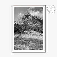 Kosovo Black and White Fine Art Photo Print, Rugova Valley Hajla Peak Poster