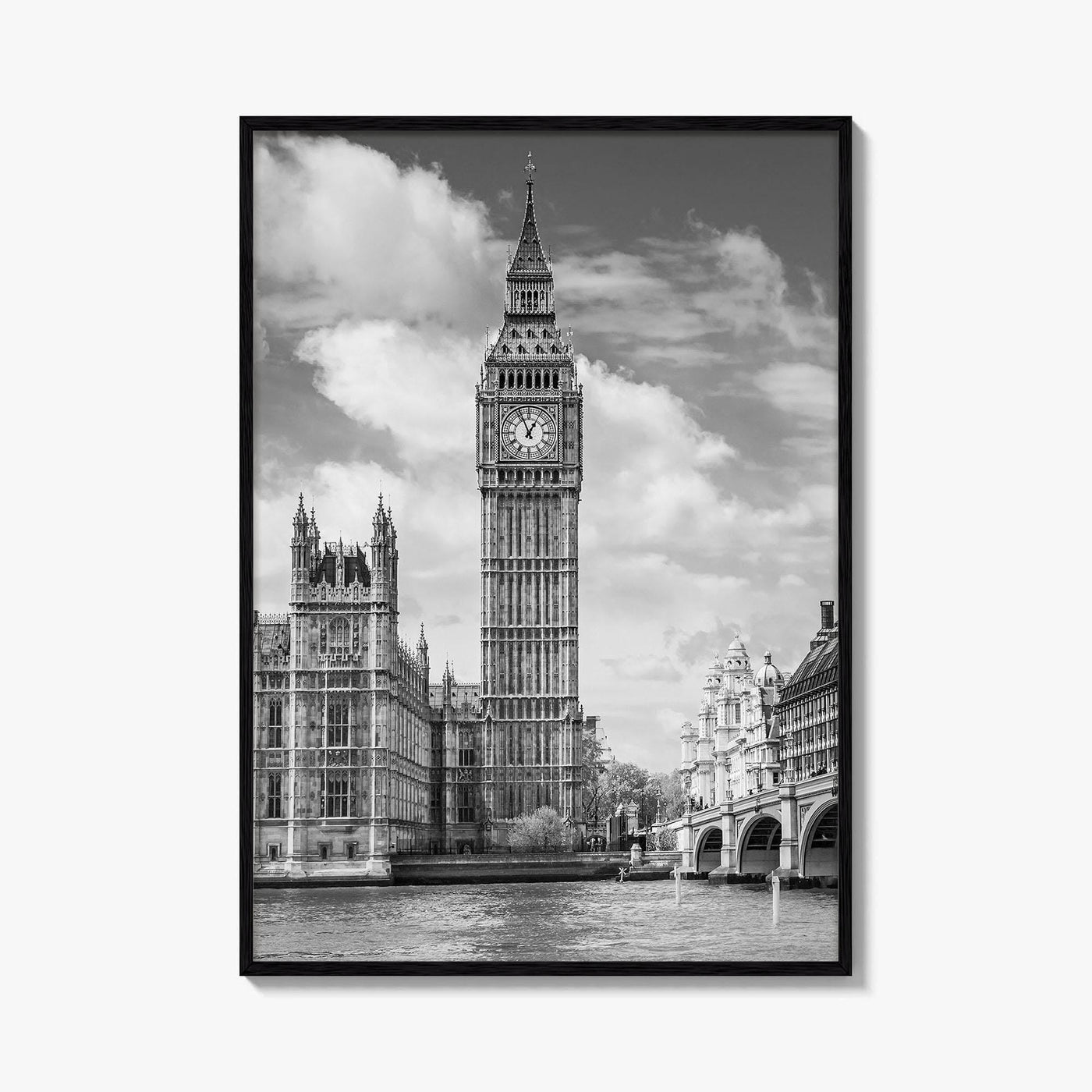 London Black and White Fine Art Photo Print, Big Ben Parliament UK Poster