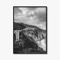 Big Sur Black and White Fine Art Photo Print, Bixby Bridge Poster