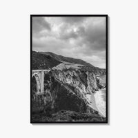 Big Sur Black and White Fine Art Photo Print, Bixby Bridge Poster