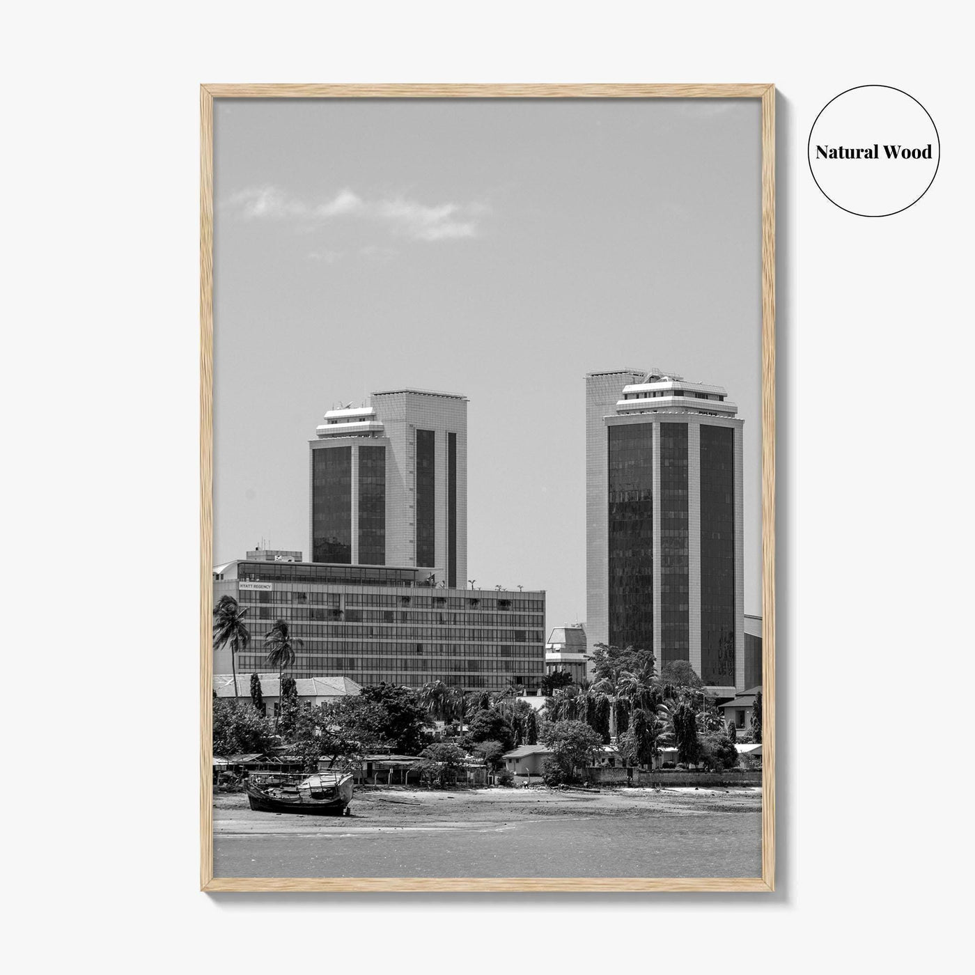 Dar es Salaam Skyline Black and White Fine Art Photo Print, Tanzania Poster