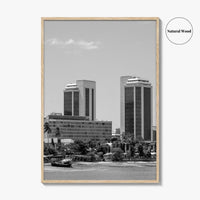 Dar es Salaam Skyline Black and White Fine Art Photo Print, Tanzania Poster