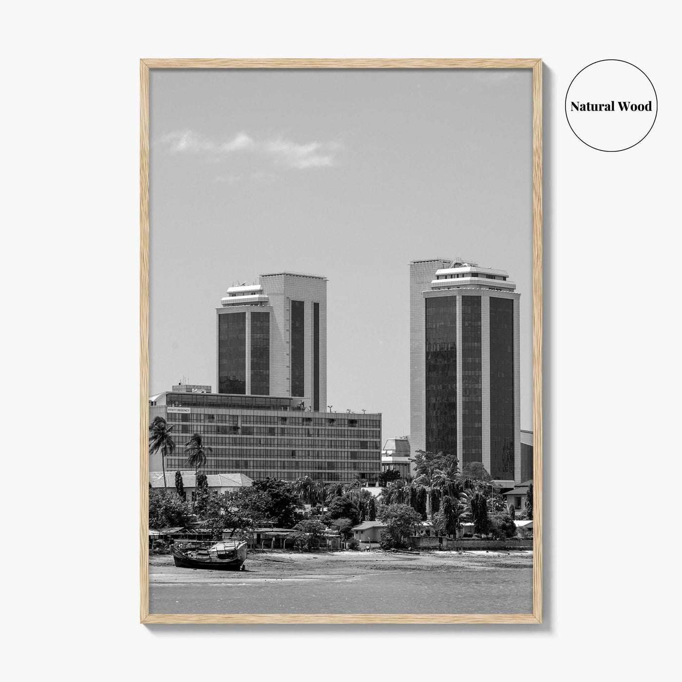Dar es Salaam Skyline Black and White Fine Art Photo Print, Tanzania Poster