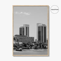 Dar es Salaam Skyline Black and White Fine Art Photo Print, Tanzania Poster