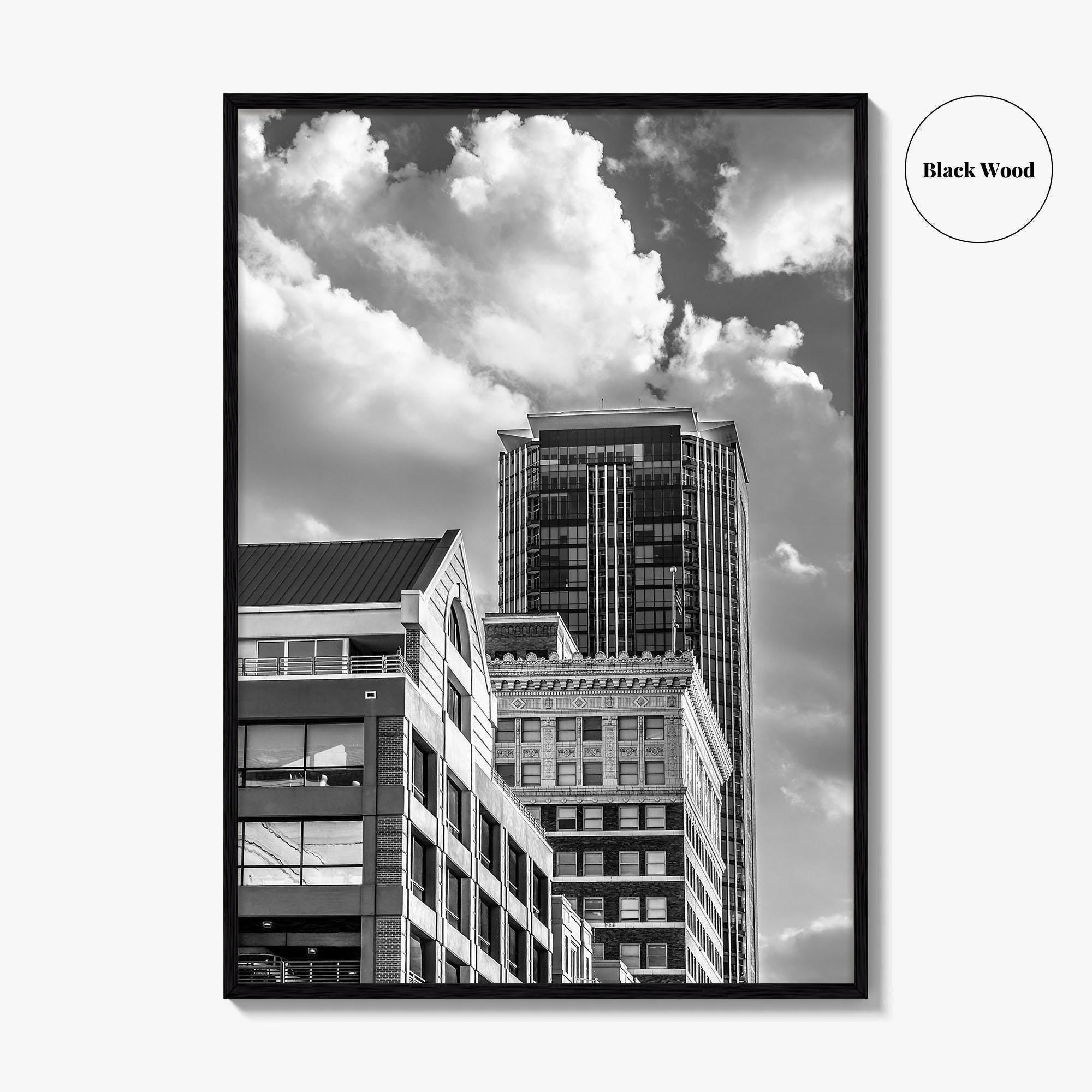 Fort Worth Black and White Fine Art Photo Print, Downtown Texas USA Poster
