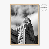 Buffalo Black and White Fine Art Photo Print, City Hall Architecture, Downtown NY Poster