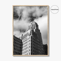 Buffalo Black and White Fine Art Photo Print, City Hall Architecture, Downtown NY Poster