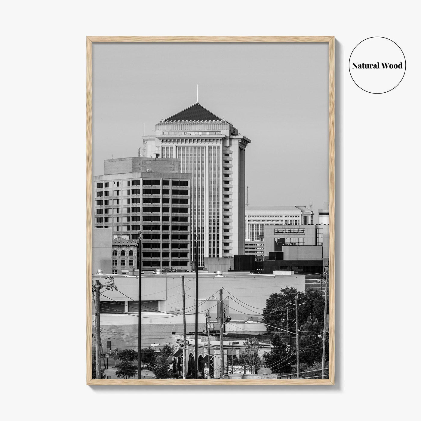 Montgomery Skyline Black and White Fine Art Photo Print, Downtown, Alabama USA Poster
