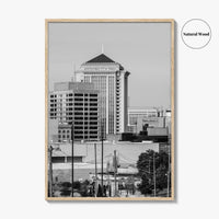 Montgomery Skyline Black and White Fine Art Photo Print, Downtown, Alabama USA Poster