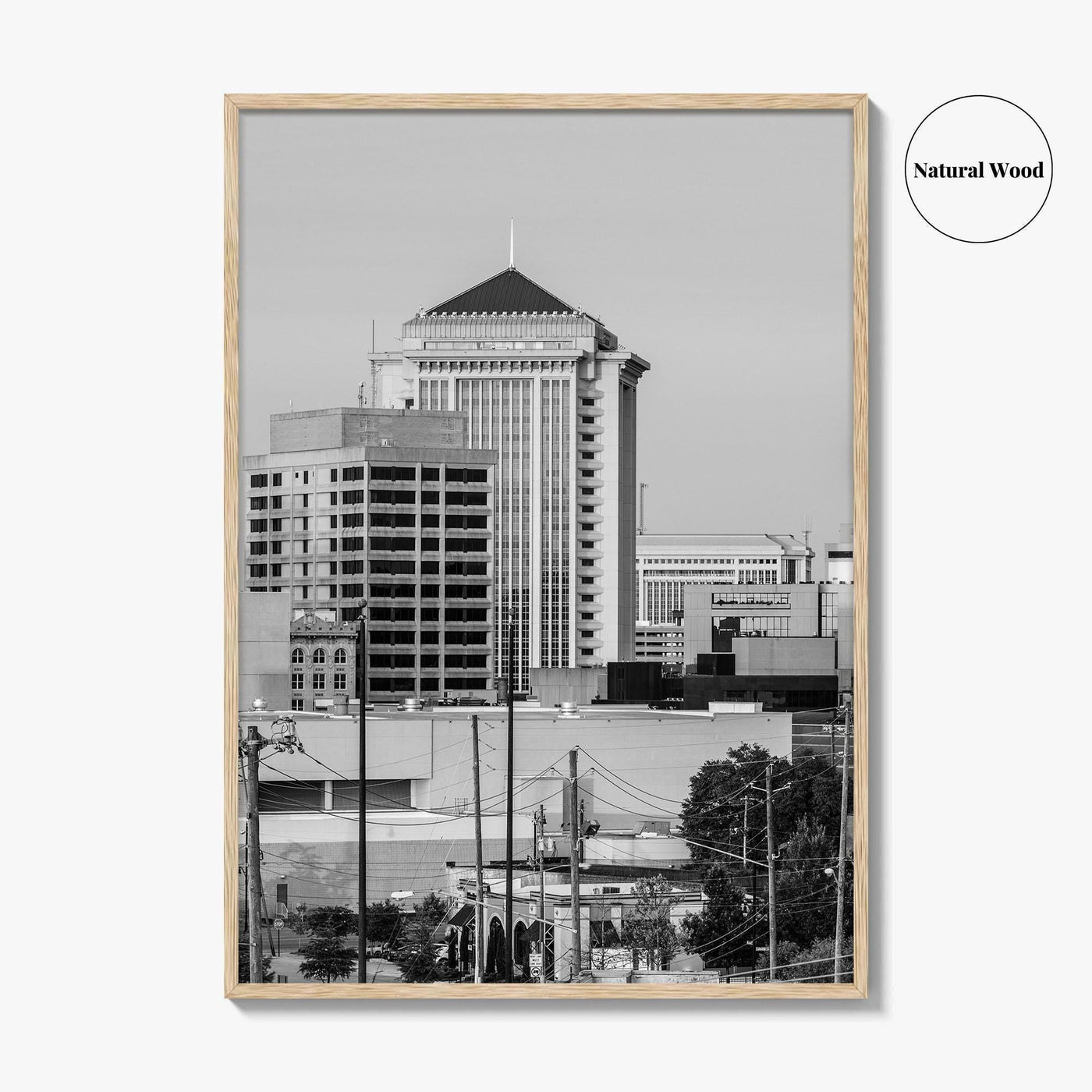 Montgomery Skyline Black and White Fine Art Photo Print, Downtown, Alabama USA Poster