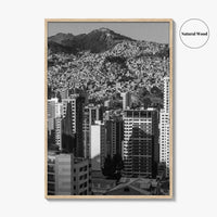 La Paz Black and White Fine Art Photo Print, Bolivia Andes Mountains Poster