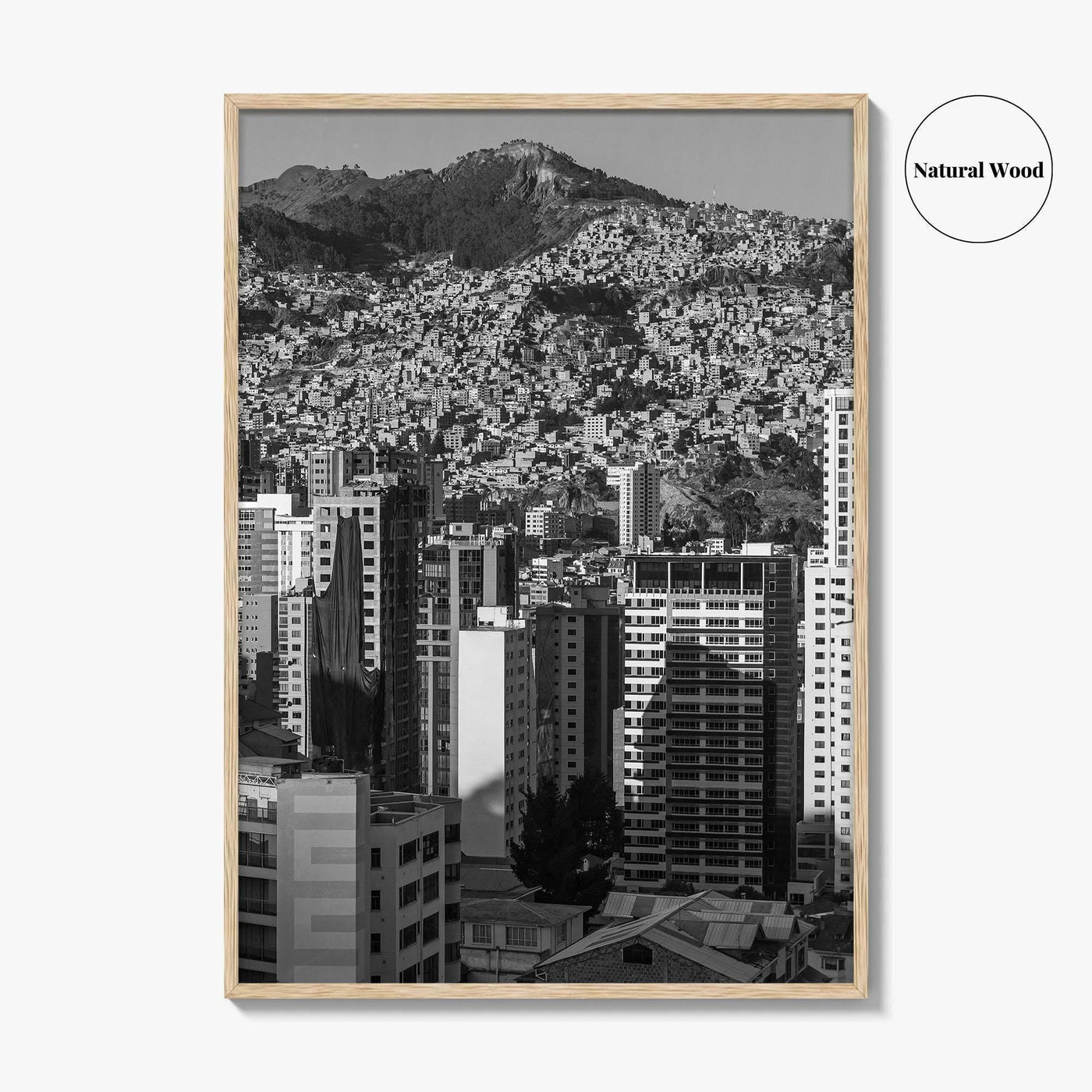 La Paz Black and White Fine Art Photo Print, Bolivia Andes Mountains Poster
