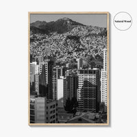 La Paz Black and White Fine Art Photo Print, Bolivia Andes Mountains Poster