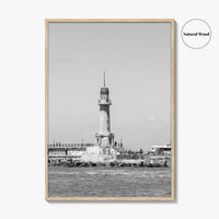 Alexandria Egypt Black and White Fine Art Photo Print, Lighthouse, Pharos, Wall Decor Poster