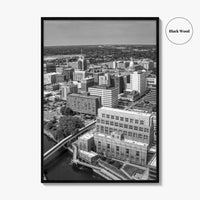 Lansing Skyline Black and White Fine Art Photo Print, Michigan Poster, USA