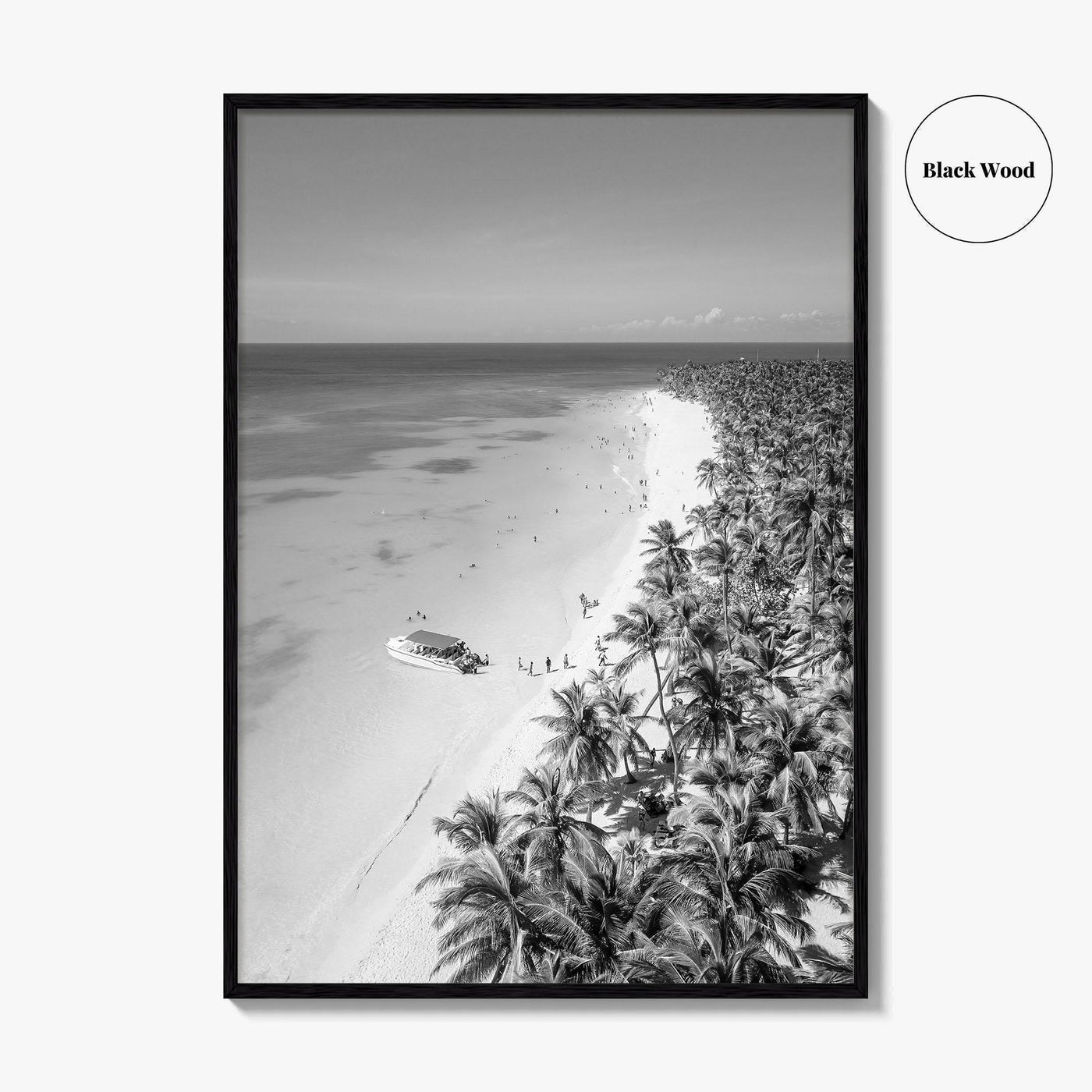 Saona Island Black and White Fine Art Photo Print, Dominican Republic Poster