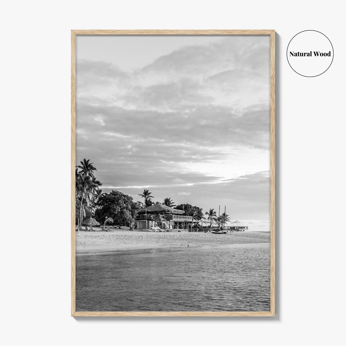 Fiji Black and White Fine Art Photo Print, Mamanuca Islands Wall Decor, Poster