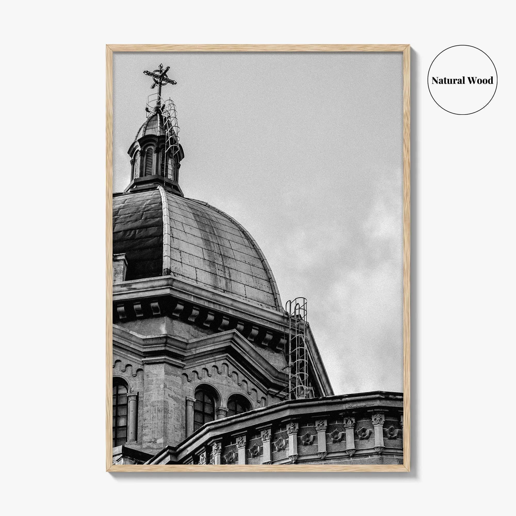 Manila Black and White Fine Art Photo Print, Intramuros Cathedral Dome, Philippines Poster