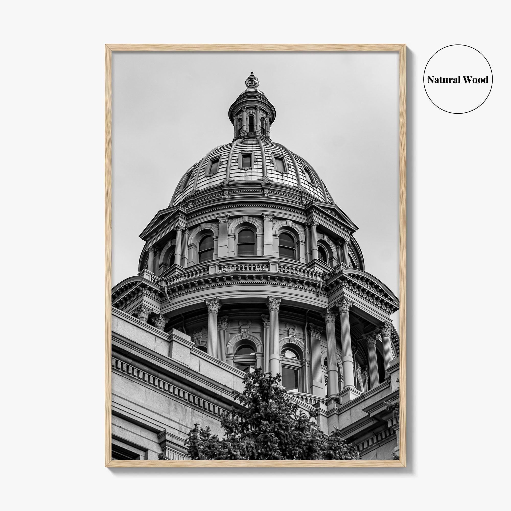 Colorado Black and White Fine Art Photo Print, Denver Capitol Building Poster, USA