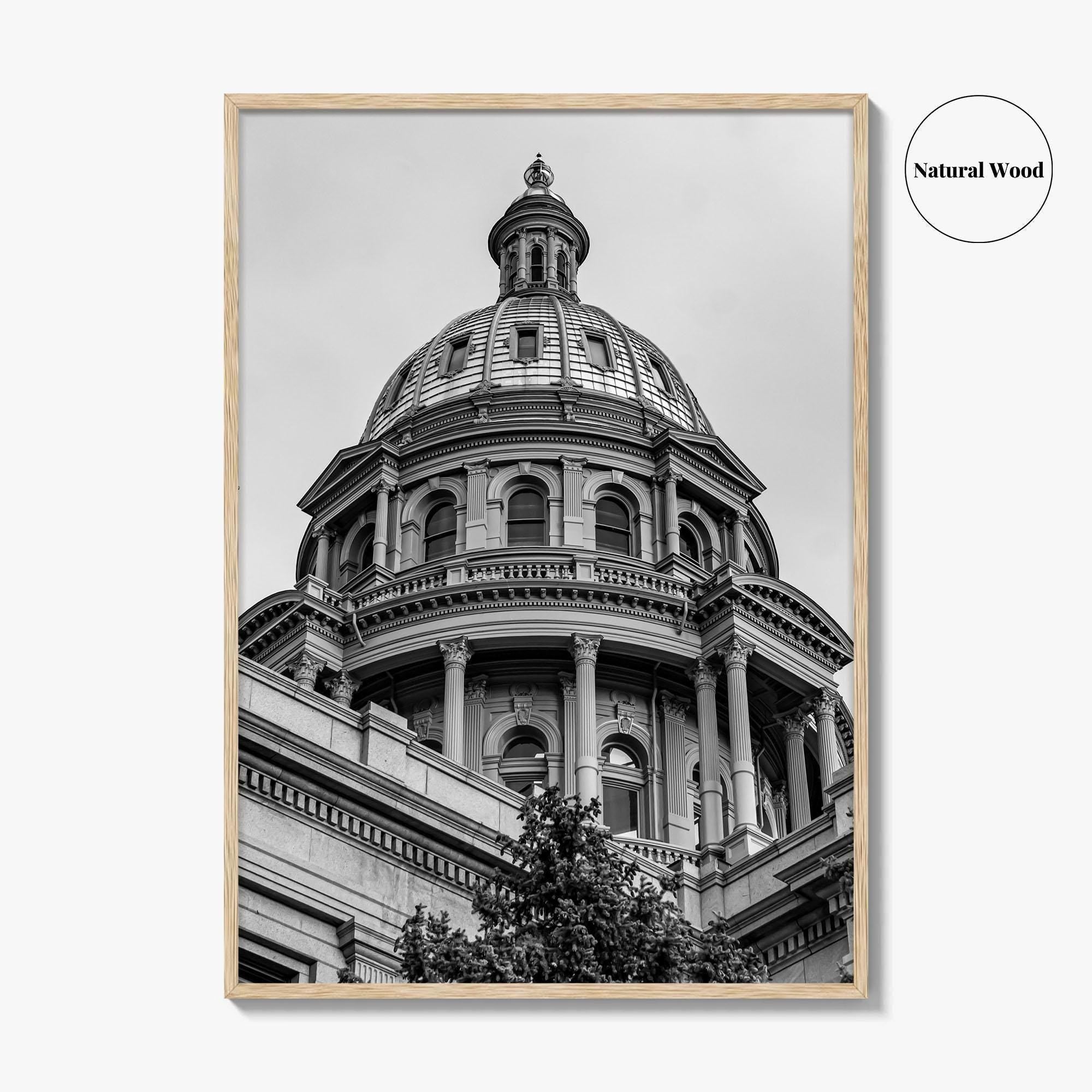 Colorado Black and White Fine Art Photo Print, Denver Capitol Building Poster, USA