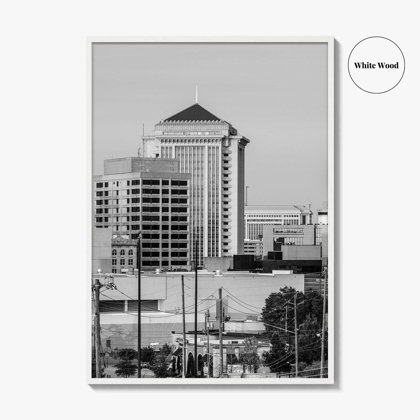 Montgomery Skyline Black and White Fine Art Photo Print, Downtown, Alabama USA Poster