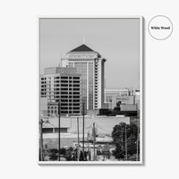 Montgomery Skyline Black and White Fine Art Photo Print, Downtown, Alabama USA Poster