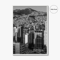 La Paz Black and White Fine Art Photo Print, Bolivia Andes Mountains Poster