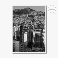 La Paz Black and White Fine Art Photo Print, Bolivia Andes Mountains Poster