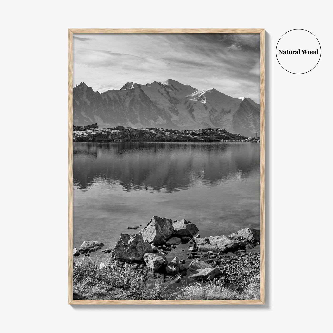 Chamonix Black and White Fine Art Photo Print, Mont Blanc French Alps Poster