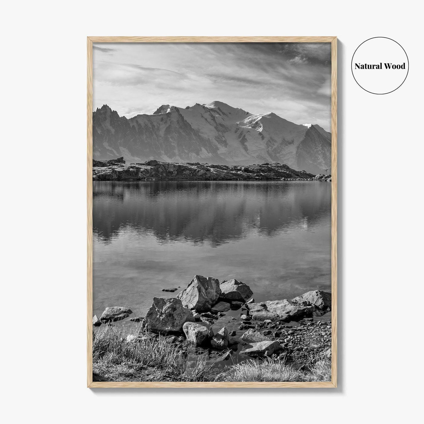Chamonix Black and White Fine Art Photo Print, Mont Blanc French Alps Poster