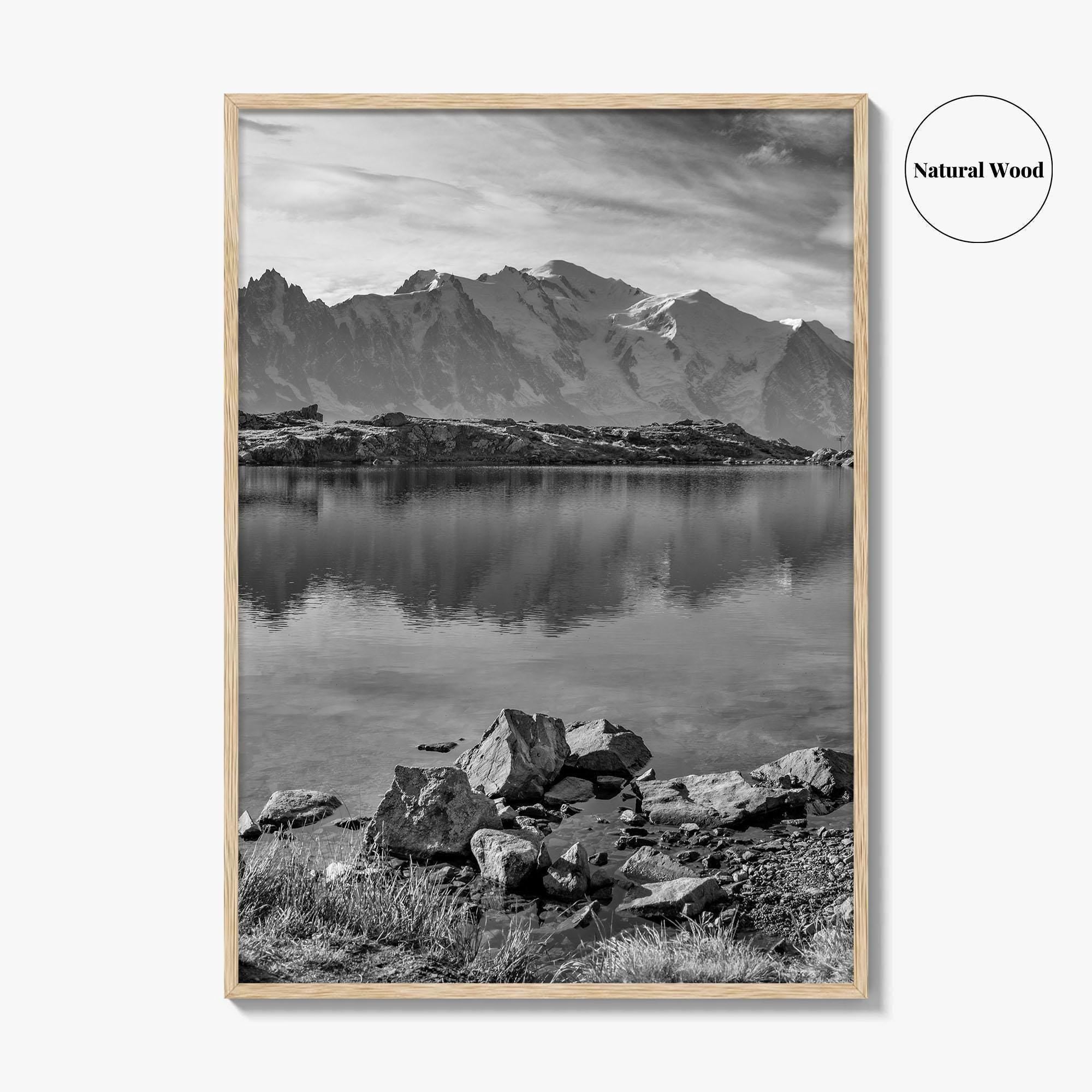 Chamonix Black and White Fine Art Photo Print, Mont Blanc French Alps Poster